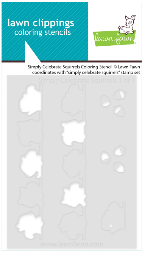Lawn Fawn Simply Celebrate Squirrels Coloring Stencil