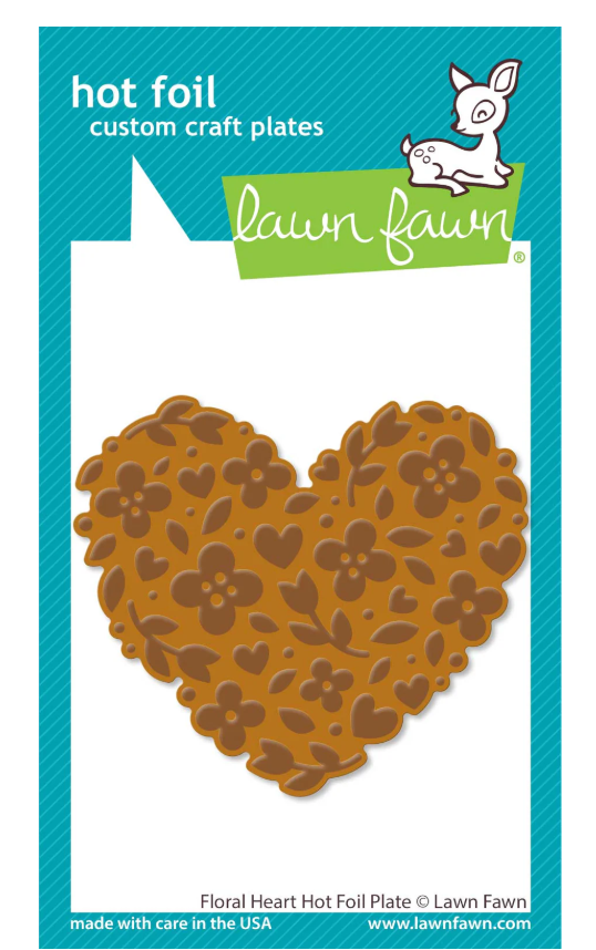 Lawn Fawn Floral Heart Hot Foil Plate