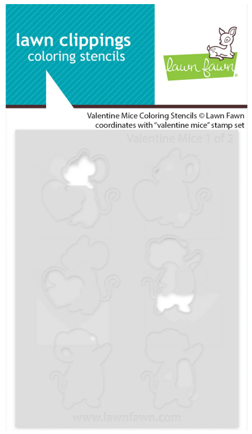 Lawn Fawn Valentine Mice Coloring Stencils