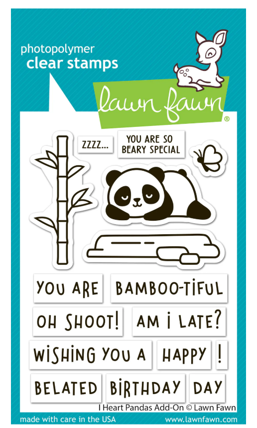 Lawn Fawn I Heart Pandas Add On Clear Stamp