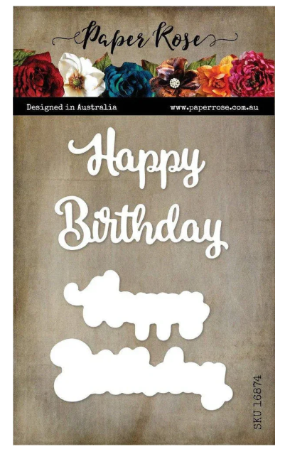 Paper Rose Happy Birthday Large Die