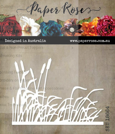 Paper Rose Cattails & Grass Die