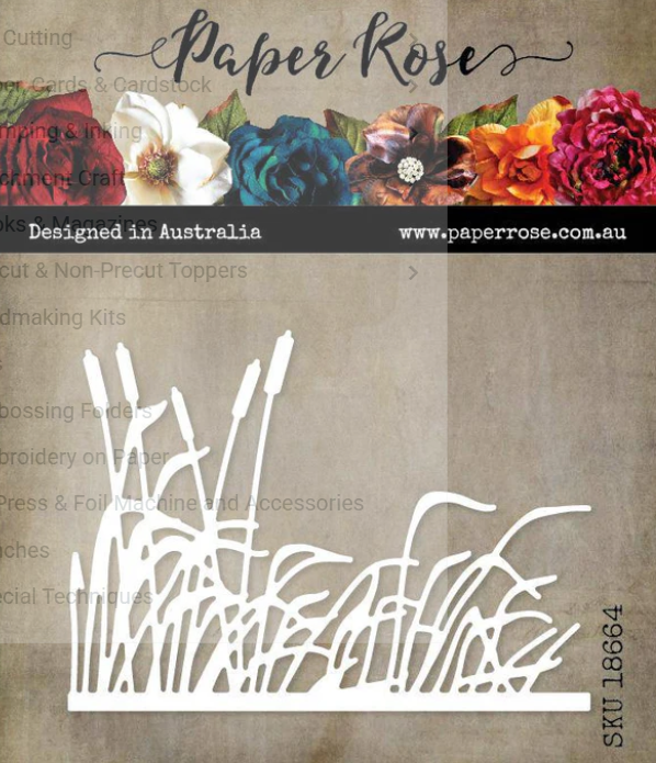 Paper Rose Cattails & Grass Die