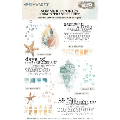 49 and Market Summer Stories Rub On Transfer Set