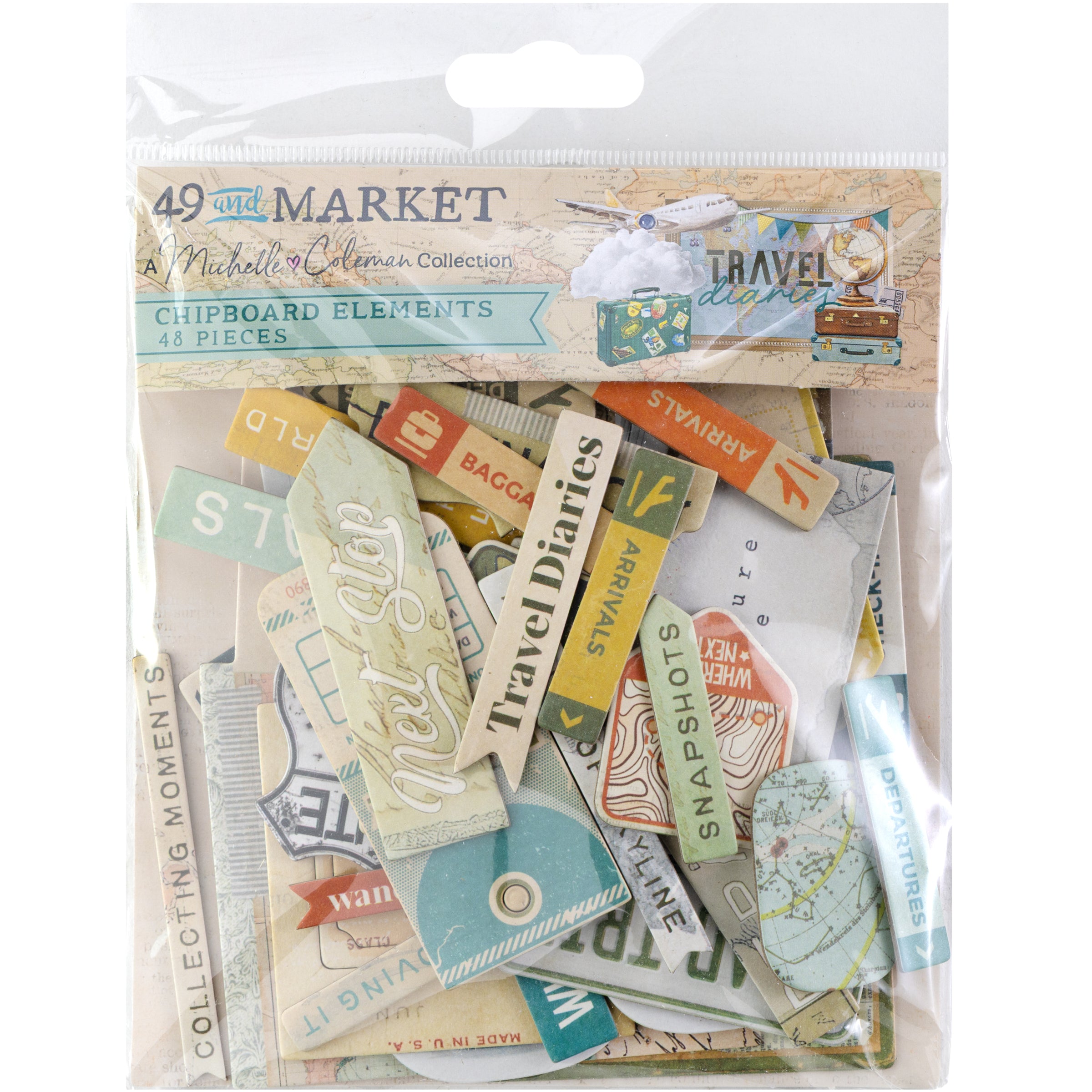 49 and Market Travel Dairies Chipboard Elements