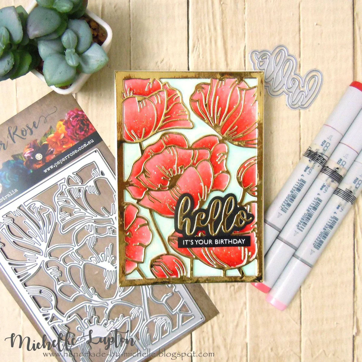Paper Rose Poppy Decorative Background Die