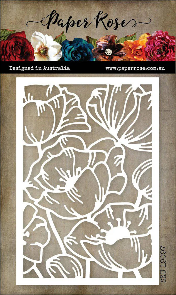 Paper Rose Poppy Decorative Background Die