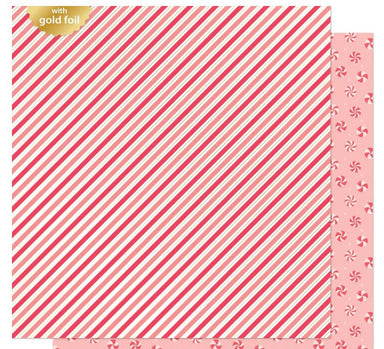 Lawn Fawn Candy Cane Lane Peppermints 12X12 Paper