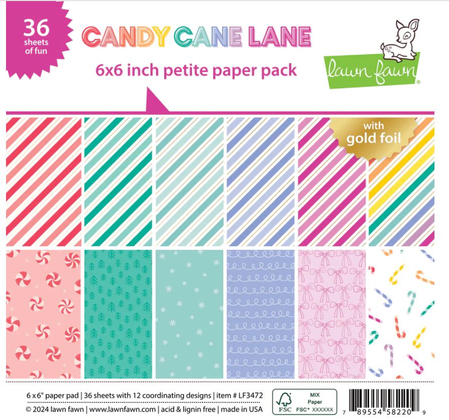 Lawn Fawn Candy Cane Lane 6X6 Paper Pad