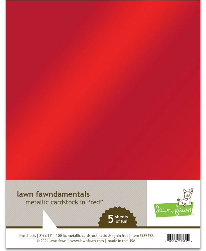 Lawn Fawn Metallic Cardstock in Red