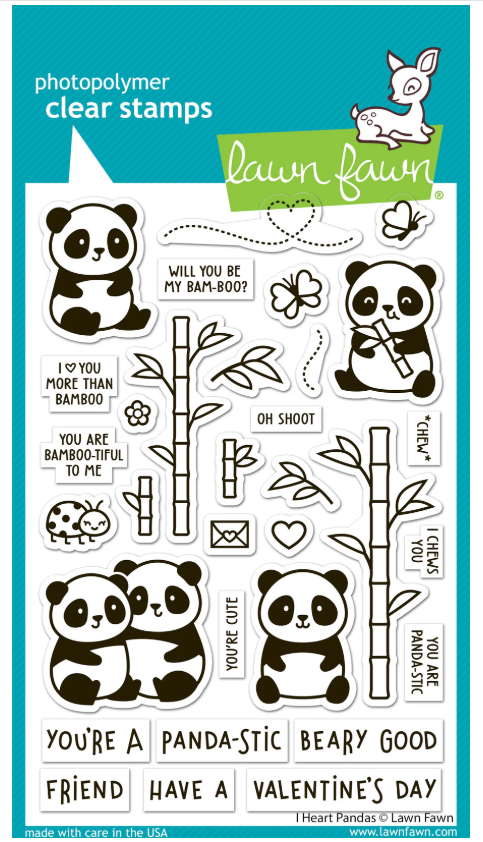 Lawn Fawn I Heart Pandas Clear Stamps