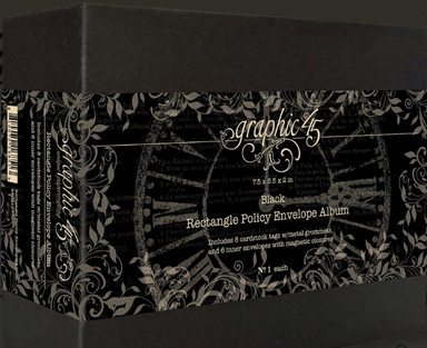Graphic 45 Rectangle Policy Envelope Album, Black