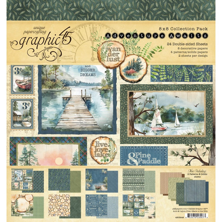 Graphic 45 Adventure Awaits 8X8 Collection Pack
