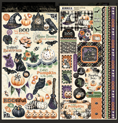 Graphic 45 Bootiful Greetings Cardstock Stickers