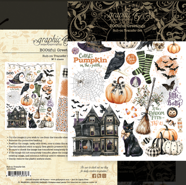 Graphic 45 BOOtiful Greetings Rub On Transfer
