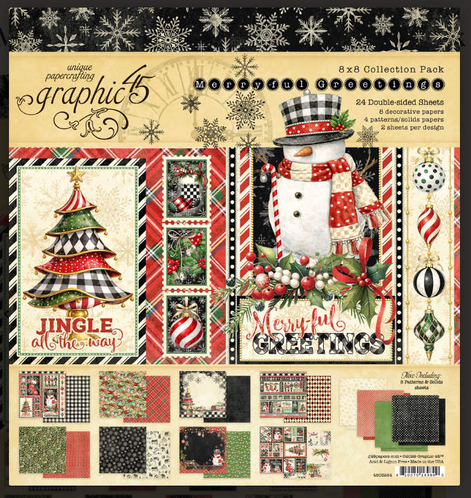 Graphic 45 Merry-ful Greetings 8X8 Collection Pack