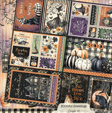 Graphic 45 BOOtiful Greetings Journaling Cut-apart 12X12 Paper