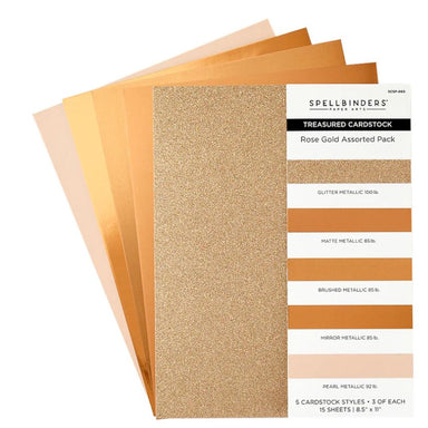 Spellbinders Treasured Cardstock Rose Gold Assorted Pack