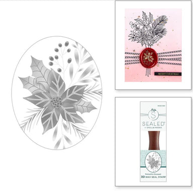 Spellbinders Poinsettia Bouquet 3D Wax Seal Stamp