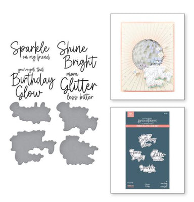 Spellbinders Sparkle On Sentiments Press Plate and Die Set