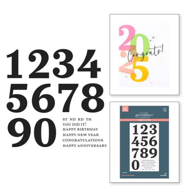 Spellbinders Bold Color Mix Numbers Betterpress Plates