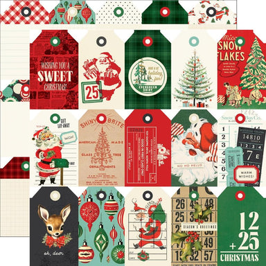 Simple Stories Holly Jolly Tags Elements 12X12 Paper