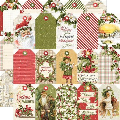 Simple Stories Yuletide Tag Elements 12X12 Paper