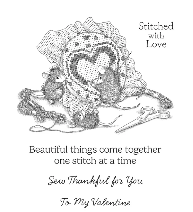 Spellbinders House Mouse Stitched With Love Stamps