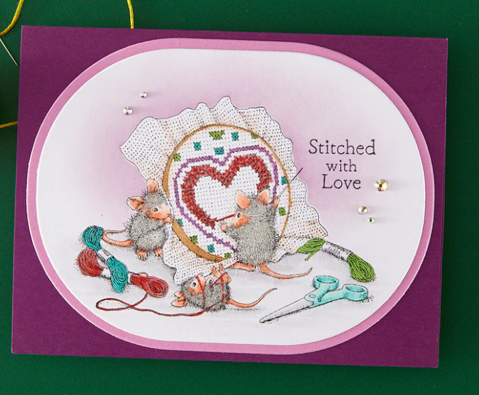 Spellbinders House Mouse Stitched With Love Stamps