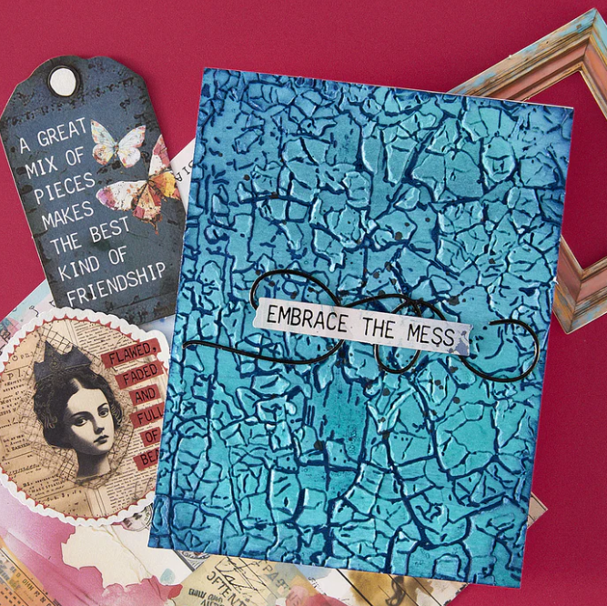 Spellbinders Crackle Paint Embossing Folder