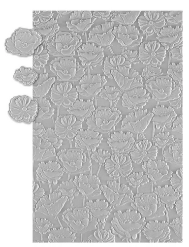 Spellbinders Field of Poppies Embossing Folder