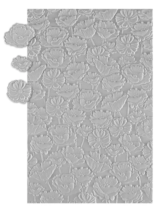 Spellbinders Field of Poppies Embossing Folder