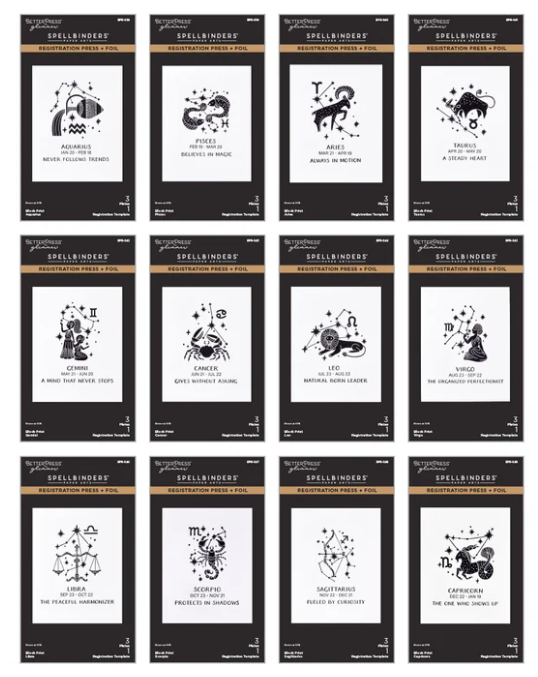 Spellbinders Block Print Zodiacs Betterpress Bundle