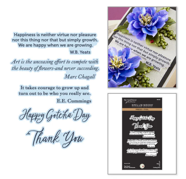 Spellbinders The Poet's Garden Sentiments Press Plate