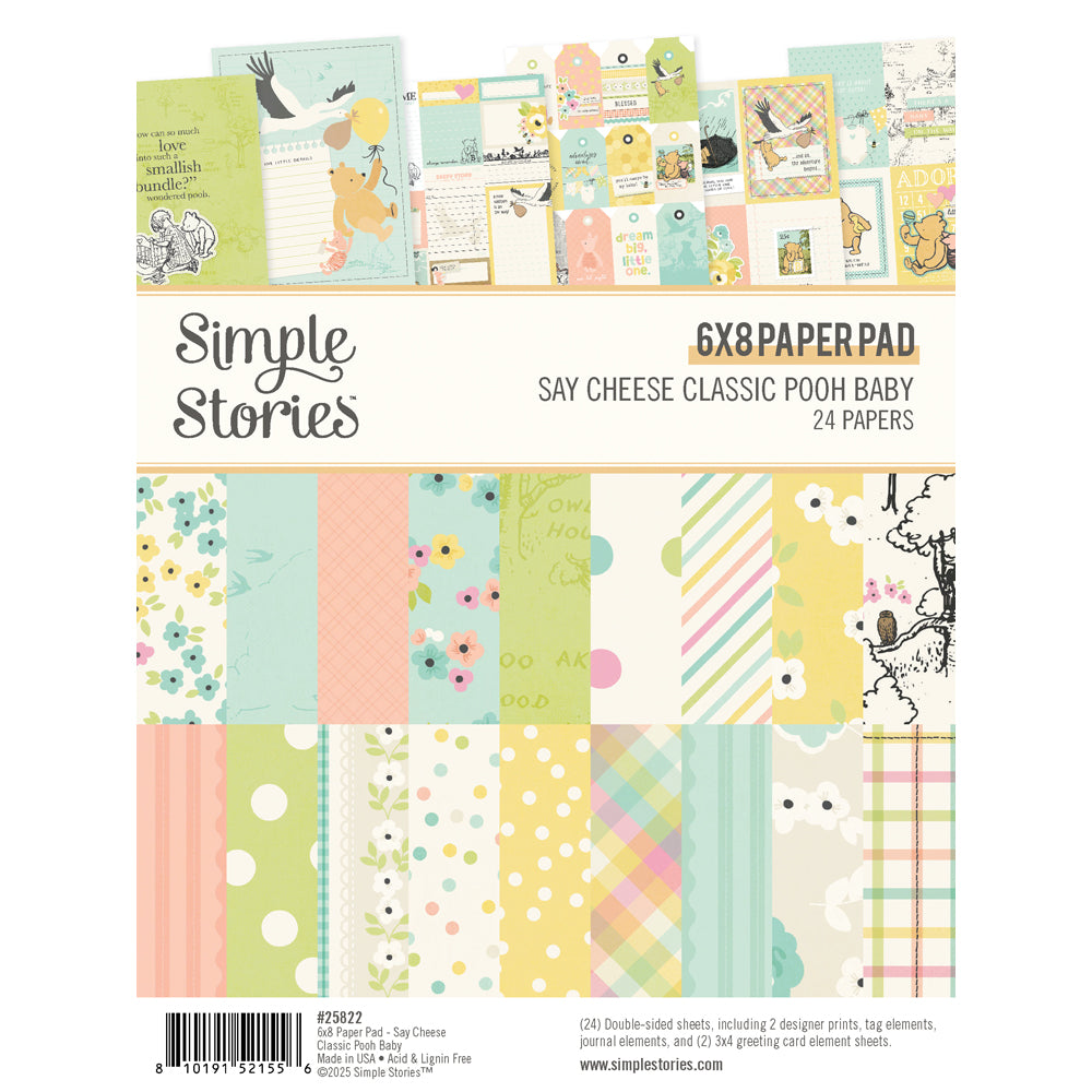 Simple Stories Classic Pooh Baby 6X8 Paper Pad