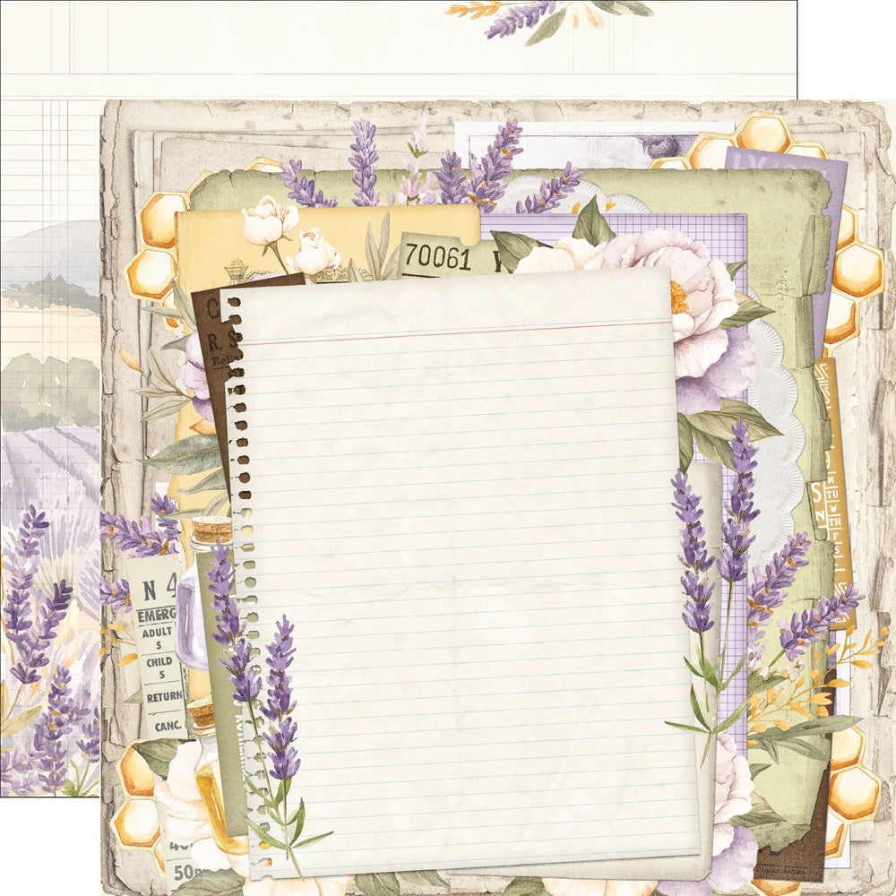 Simple Stories Simple Vintage Lavender Fields Lavender Skies 12X12 Paper