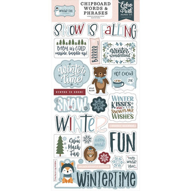 Echo Park Winter Fun 6X13 Chipboard Words and Phrases