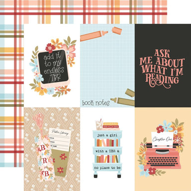 Echo Park Bookish 4X6 Journaling Cards 12X12 Paper