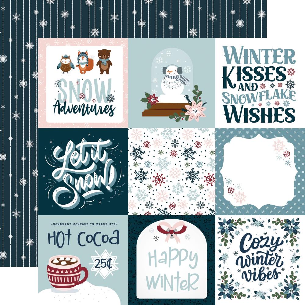 Echo Park Winter Fun 4X4 Journaling Cards