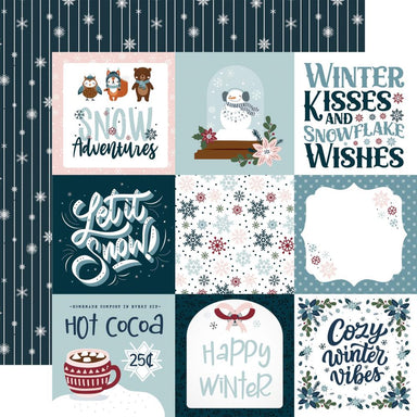 Echo Park Winter Fun 4X4 Journaling Cards