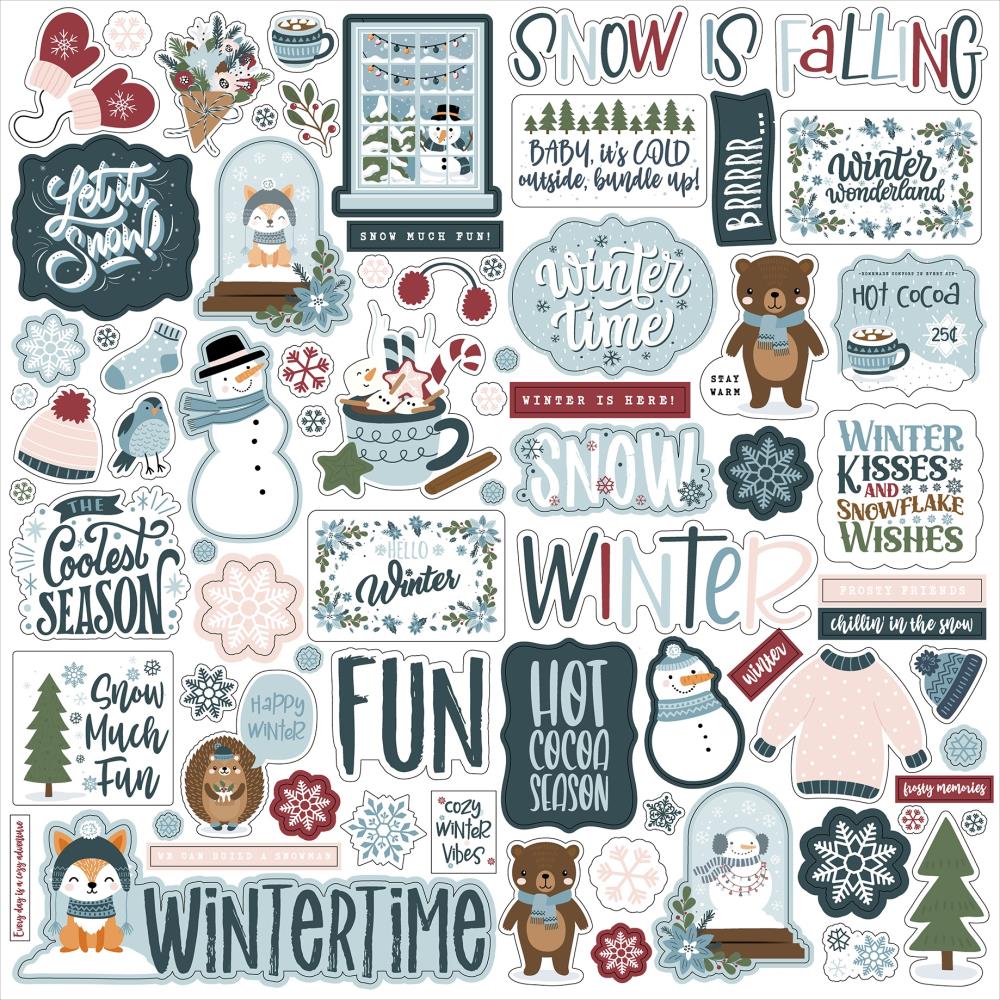 Echo Park Winter Fun Element Sticker Sheet
