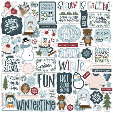 Echo Park Winter Fun Element Sticker Sheet