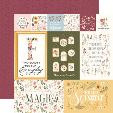 CB Pressed Floral Multi Journaling Cards 12X12