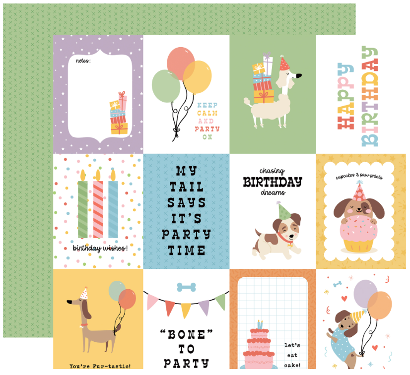 Echo Park Party Animal 3X4 Journaling Cards