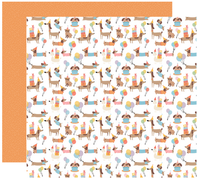 Echo Park Party Animal Party Puppies 12X12 Paper