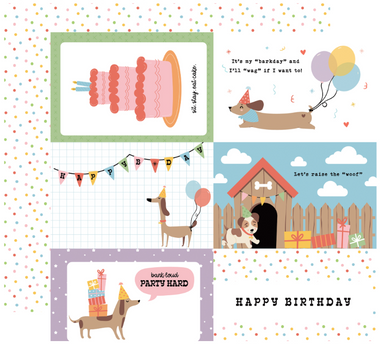 Echo Park Party Animal 6X4 Journaling Cards Paper