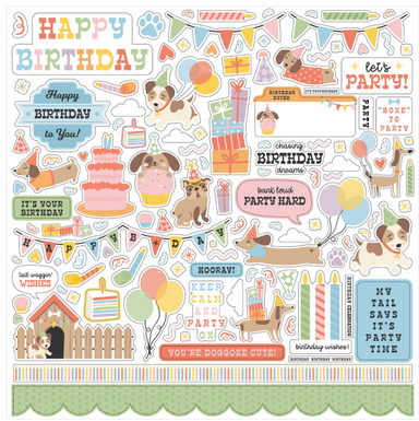 Echo Park Party Animal Element Sticker Sheet