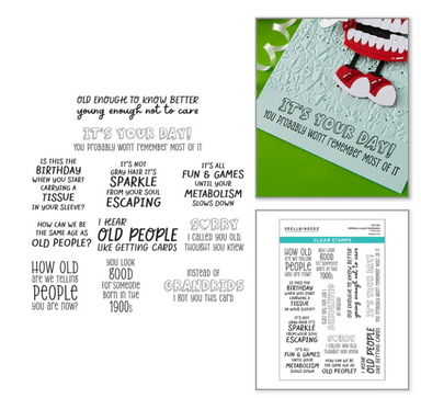 Spellbinders Birthday Laughs Sentiments Stamp Set