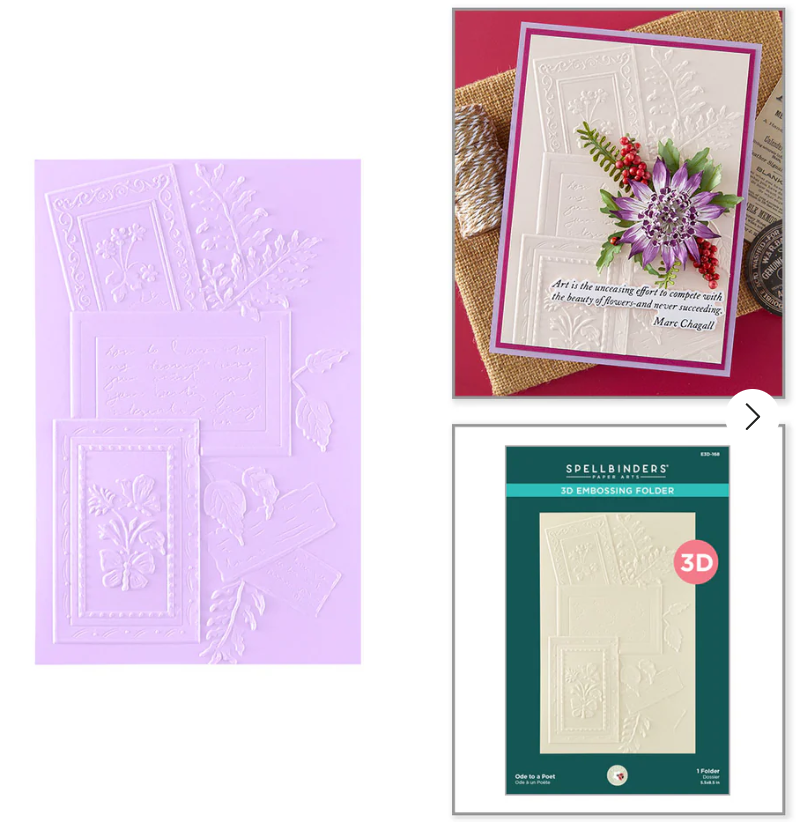 Spellbinders Ode To A Poet 3D Embossing Folder