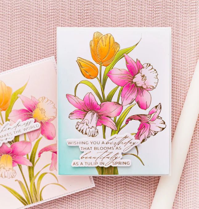 Spellbinders Tulips and Daffodils Press + Foil and Stencil Bundle